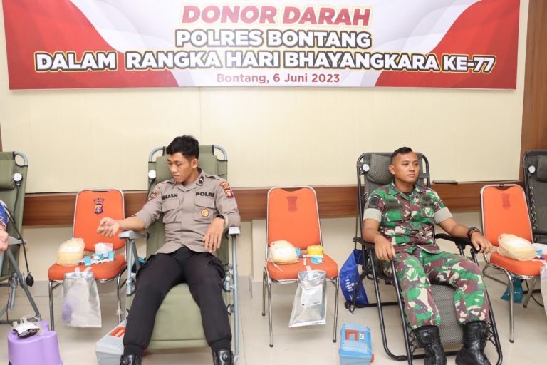 Sambut Hari Bhayangkara Ke -77 Polres Bontang Gelar Bhakti Kesehatan Donor Darah
