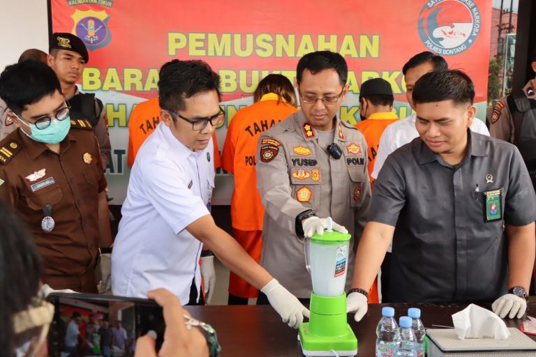 Polres Bontang Musnahkan Narkoba Jenis Sabu dari Dua Kasus