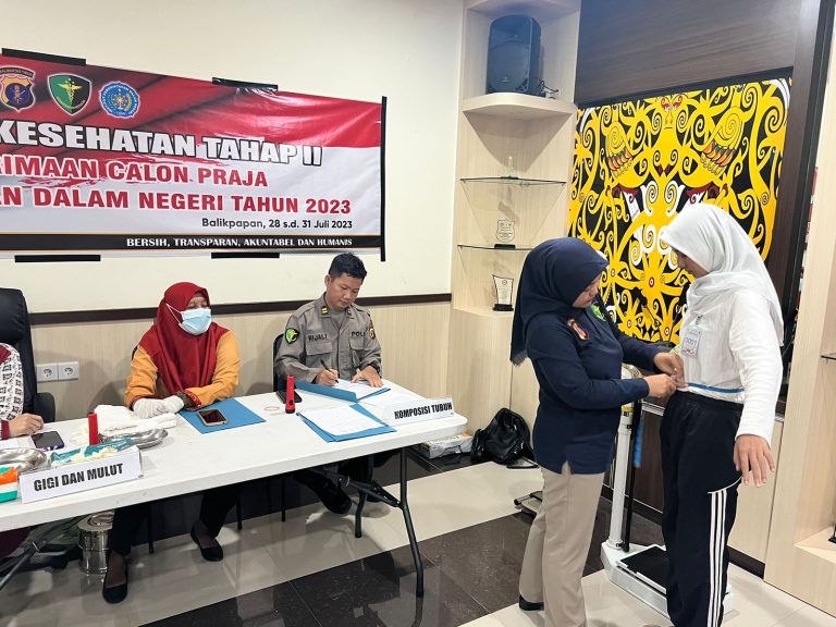 Biddokes Polda Kaltim Bersama Tim Pusdokkes Polri Gelar Rikkes Tahap II Sekaligus Supervisi Kepada Calon Praja IPDN TA.2023