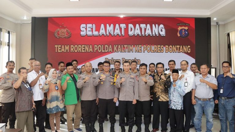 Polres Bontang Menerima kedatangan Tim Rorena Polda Kaltim dalam rangka Study Kelayakan Pembentukan Satpam Obvit