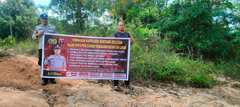 Antisipasi Karhutlah, Polsek Bontang Selatan pasang spanduk sosialisasi cegah Karhutla