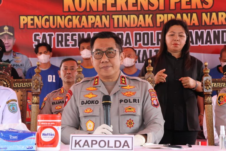 Kapolda Kalteng Pimpin Konferensi Pers, Hasil Pengungkapan 33,8 KG Narkoba di Wilayah Lamandau