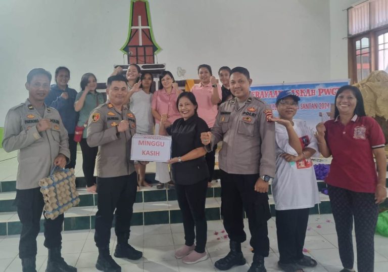 Minggu Kasih Kapolsek Marangkayu di Gereja Toraja Eben Heazer Tanjung Santan