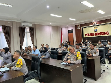 Polres Bontang Gelar Anev TW III dan Launching Program Beyond Trust Presisi TW IV Secara Daring dan Luring