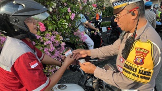 Sukseskan Ops Zebra Mahakam 2024 Polres Bontang gelar Riksa ranmor Gabungan