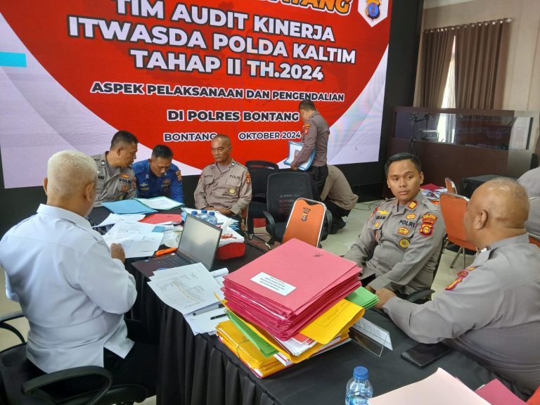 Analisa dan Evaluasi Kinerja, Tim Itwasda Polda Kaltim laksanakan Audit kinerja Tahap II di Polres Bontang