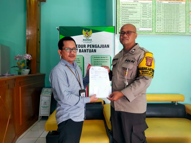 Bhabinkamtibmas Tanjung Laut Indah Sambang Kantor Baznas untuk Jalin Koordinasi