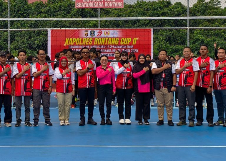 Polres Bontang Gelar Turnamen Bola Volly Kapolres Cup II meriahkan HUT Bhayangkara ke-79