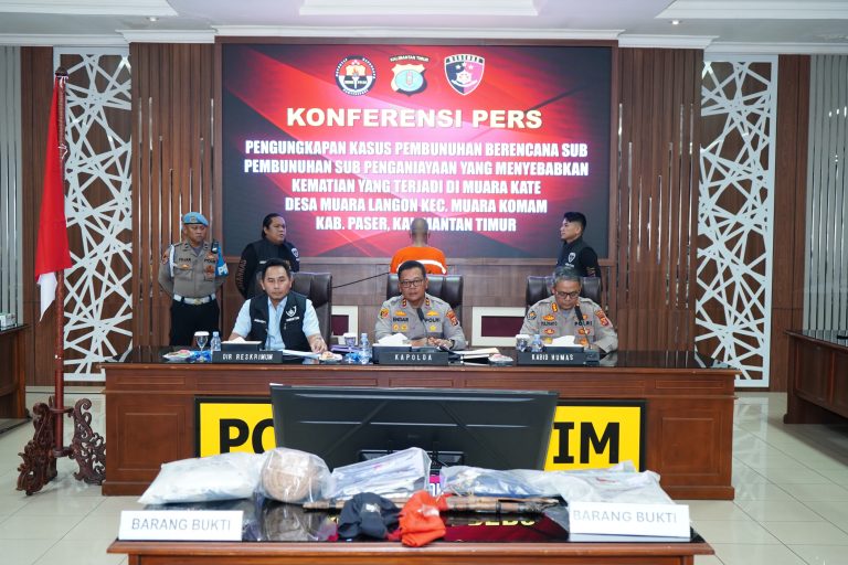 Polda Kaltim Ungkap Kasus Pembunuhan di Muara Komam, Satu Korban Meninggal dan Satu Luka Berat