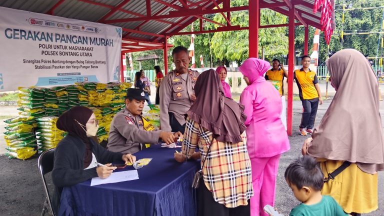 Polsek Bontang Utara Gelar Gerakan Pangan Murah untuk Stabilkan Harga Beras