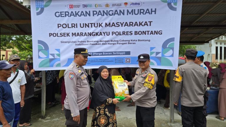 Polsek Marangkayu Gelar Gerakan Pangan Murah, Beras dengan Harga Terjangkau untuk masyarakat