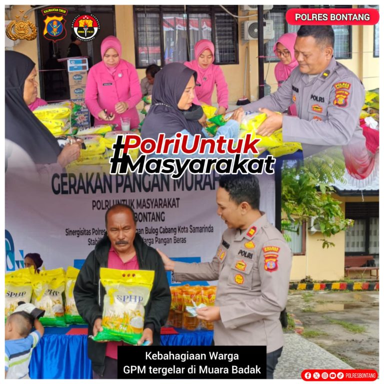 Harga Beras Bikin Lega, Polsek Muara Badak Hadirkan Gerakan Pangan Murah