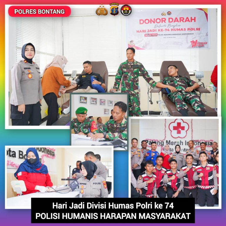 Polisi Humanis Harapan Masyarakat — Polres Bontang Gelar Donor Darah Peringati HUT ke-74 Humas Polri