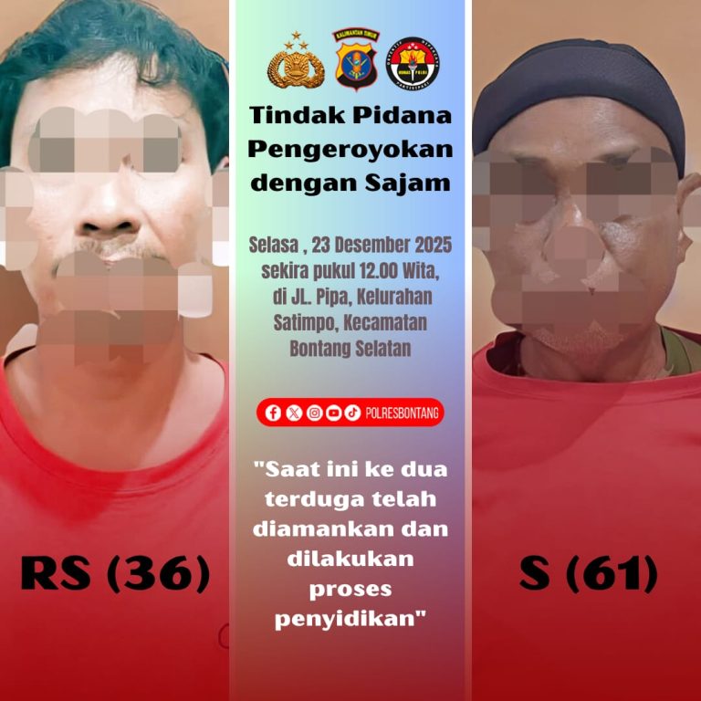 Polres Bontang Amankan 2 Terduga Pelaku Pengeroyokan Di Jalan Pipa