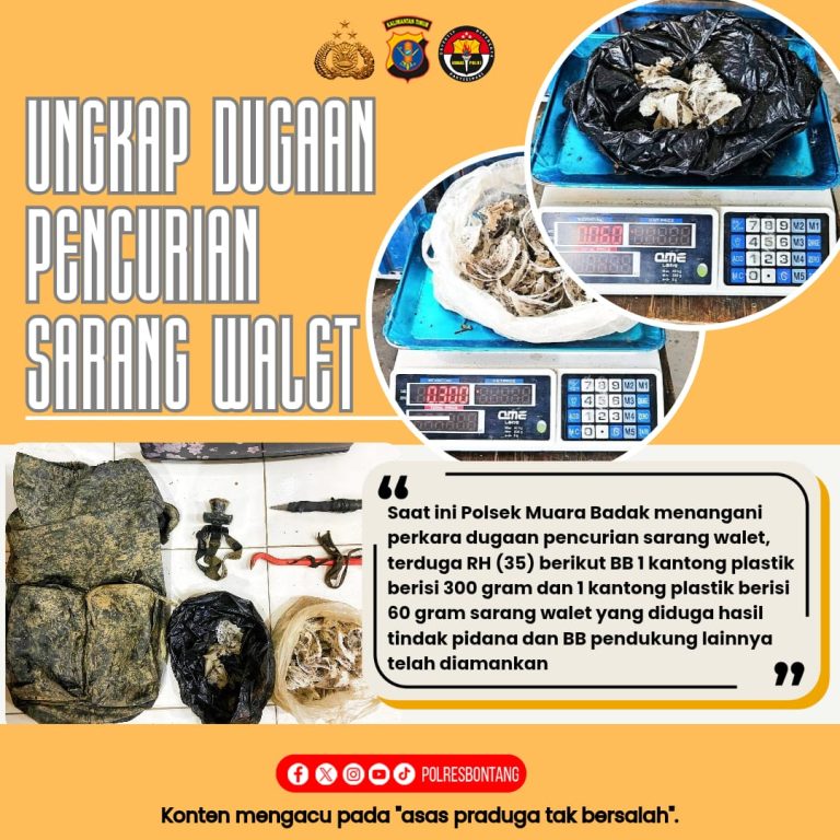 Polsek Muara Badak Amankan Terduga Pencurian Sarang Walet