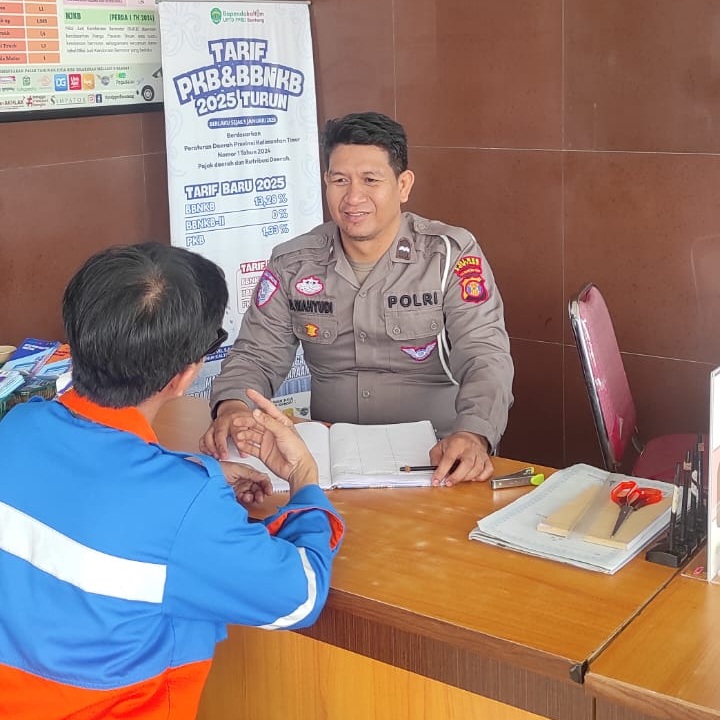 Satlantas Polres Bontang Sosialisasikan Mekanisme Penerbitan STNK di Kantor Polres
