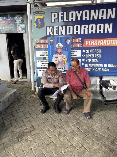 Satlantas Polres Bontang Berikan Sosialisasi Mekanisme Penerbitan STNK (SAMSAT) kepada Masyarakat