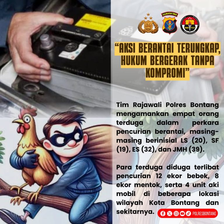 Terduga Pasutri Dkk Terlibat Aksi Pencurian Berantai, Tim Rajawali Polres Bontang Amankan 4 Orang