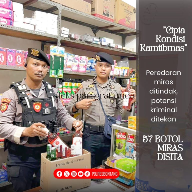 Jaga Kondusifitas, Polres Bontang Lakukan Penertiban Peredaran Miras
