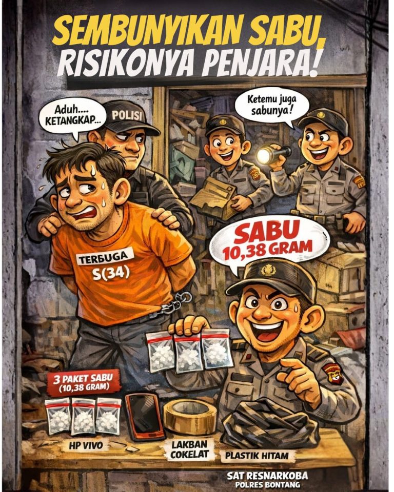 Simpan Sabu 10 Gram di Gudang Rumah, Pria di Berbas Pantai Diciduk Satresnarkoba Polres Bontang