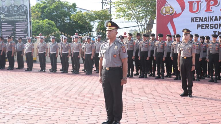 Upacara Kenaikan Pangkat Pengabdian Personel Polres Bontang TMT 1 Maret 2026