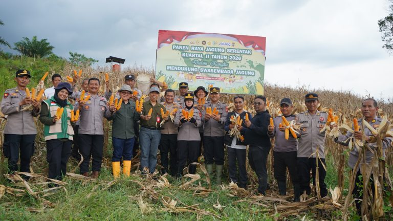 Dukung Swasembada Pangan Nasional : Polres Bontang gelar Panen Raya Jagung Serentak Kuartal II di Bontang Lestari