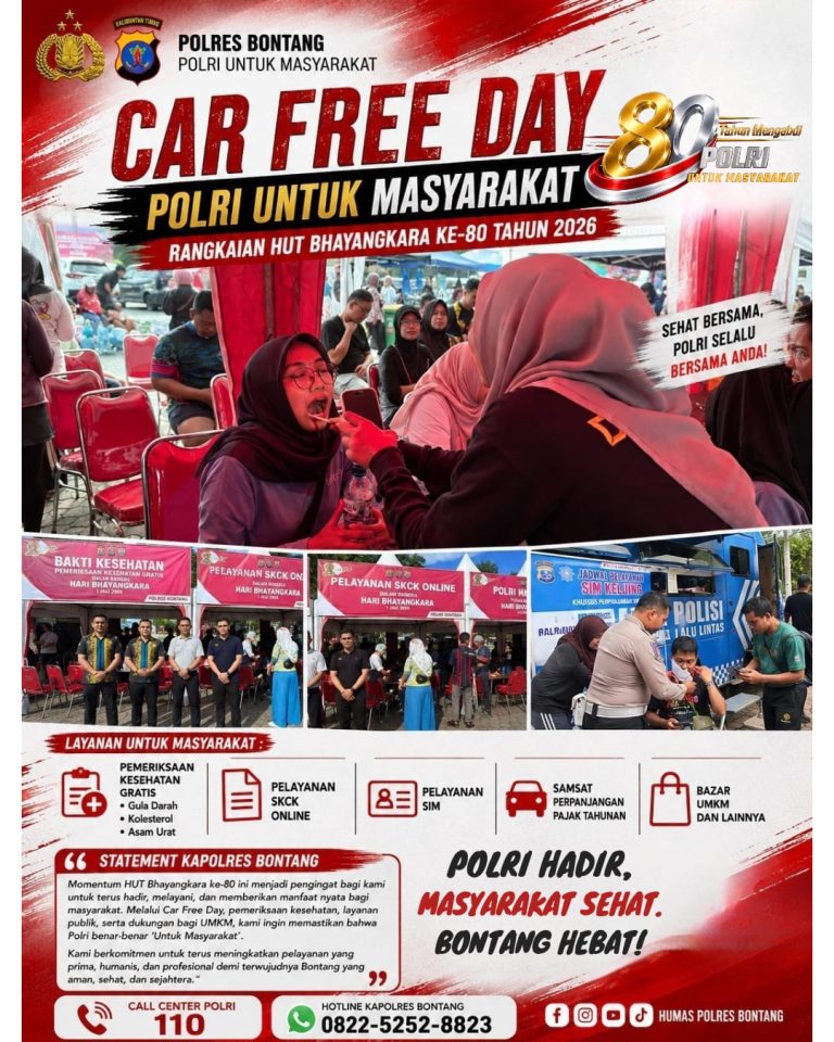Polri Hadir di Tengah Warga, Ribuan Masyarakat Meriahkan Car Free Day HUT Bhayangkara ke-80 di Bontang