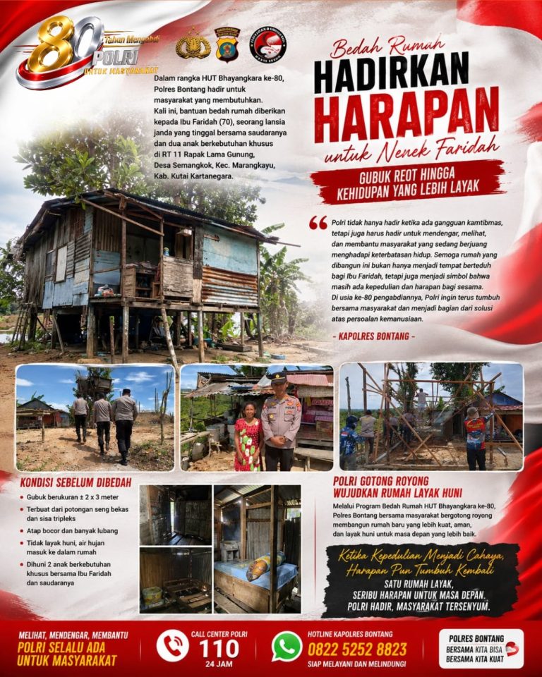 Hari Bhayangkara ke-80 : Ketika Kepedulian Polri Mengubah Gubuk Bocor Menjadi Harapan Baru bagi Seorang Nenek di Semangkok