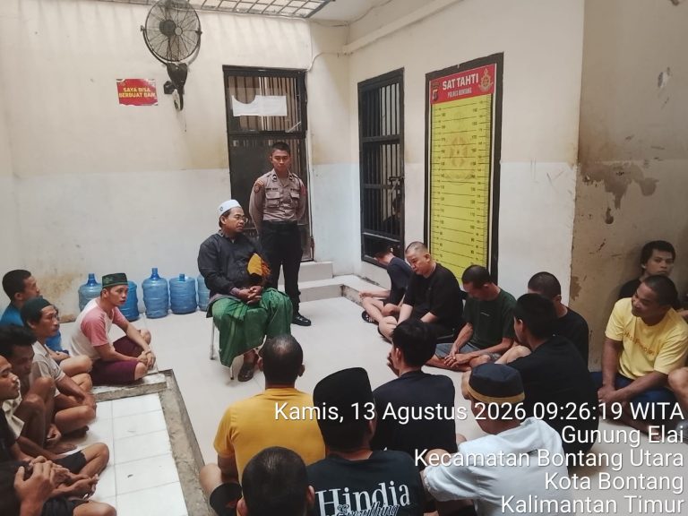 Tingkatkan iman dan taqwa warga binaan, Polres Bontang Rutin Laksanakan Binrohtal Bersama Ustadz Ubaidillah