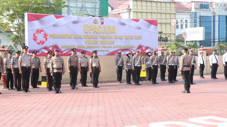 Polres Bontang Gelar Upacara Peringatan Hari Sumpah Pemuda ke-98 Tahun 2026 Bangun Generasi Pemuda Untuk Indonesia